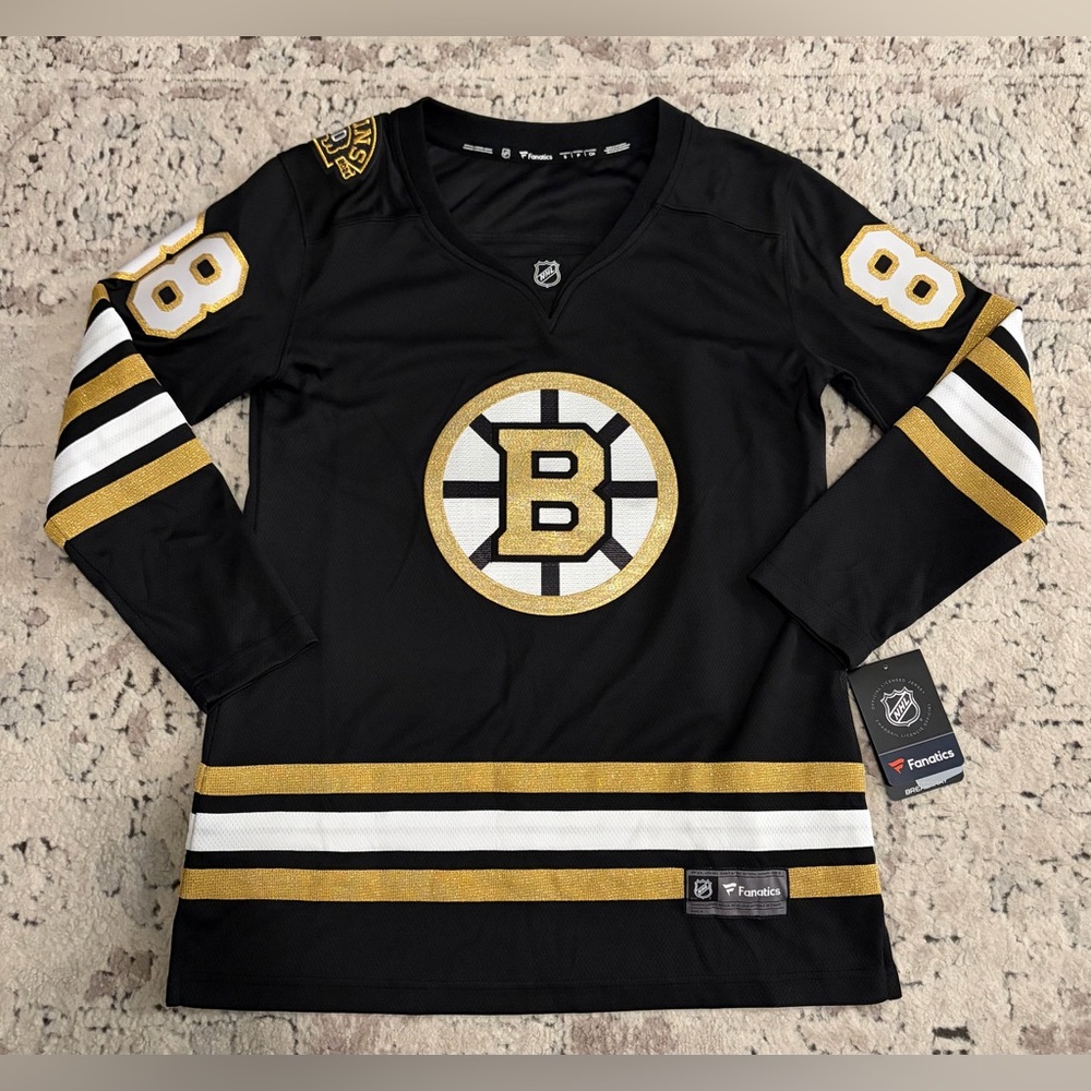 Fanatics Authentic Boston Bruins 100th Anniversary Pastrnak #88 Jersey Womens S - Picture 2 of 6